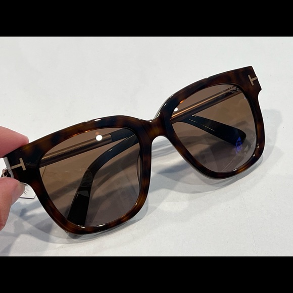 TOM FORD NWT Tracy Havana Brown Gradient Polarized Sunglasses - Picture 3 of 12